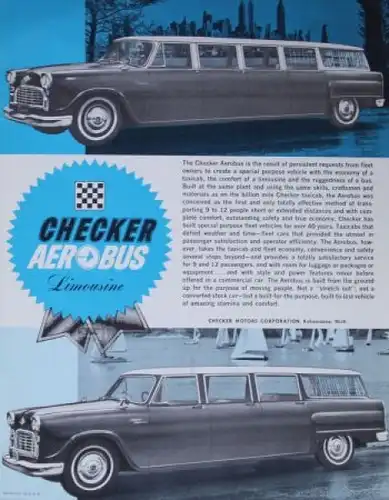 Checker Modellprogramm 1964 vier Automobilprospekte Konvolut (5953)