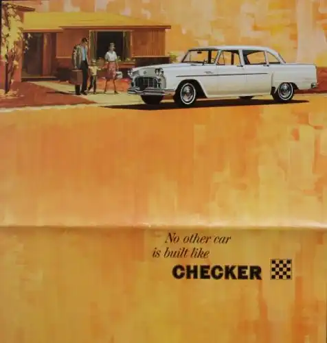 Checker Modellprogramm 1964 "No other car is built like Checker" Automobilprospekt (5956)