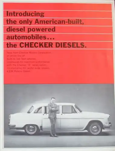 Checker Diesel Modelprogramm 1969 Automobilprospekt (5960)