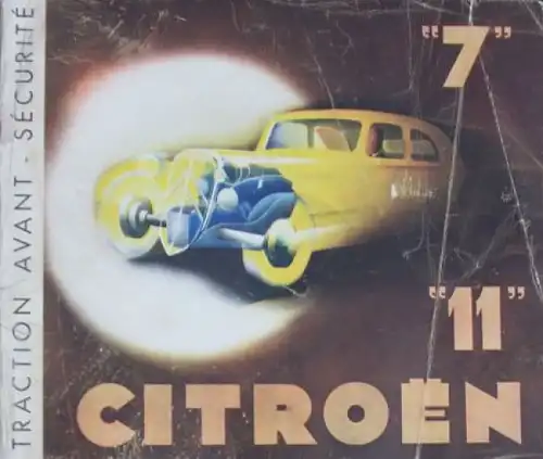 Citroen 7 CV - 11 CV Traction Avant Modellprogramm 1934 Automobilprospekt (5963)