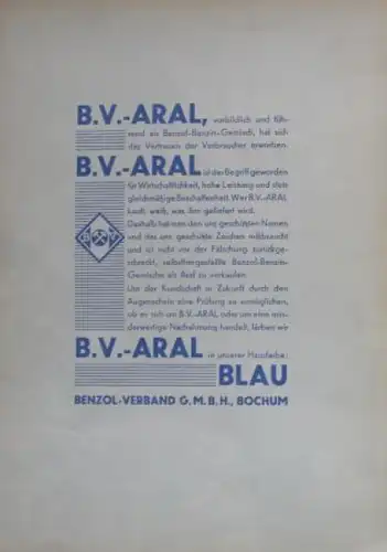 BV Aral Plakat 1938 "Zum Schutze fliesst Aral blau" (5969)