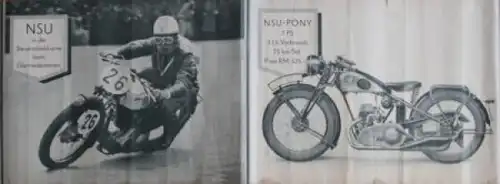 NSU Motorrad Modellprogramm 1930 Händler-Aushangplakat (5997)