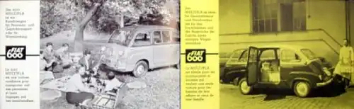 Fiat Mupltipla 600 Modellprogramm 1958 Automobilprospekt (6312)