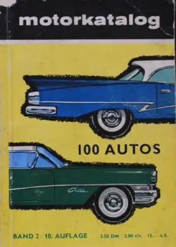 "Motor-Katalog - 100 Autos" Automobil-Jahrbuch 1958 (6320)