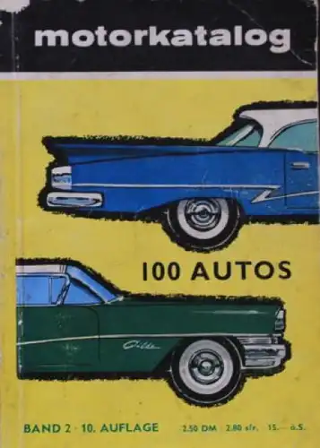 "Motorkatalog - 100 Autos" Automobil-Jahrbuch 1958 (6320)