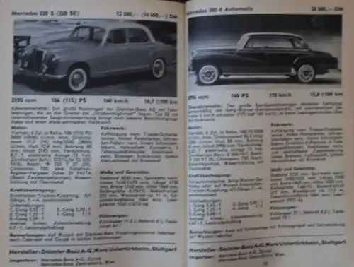 "Motor-Katalog - 100 Autos" Automobil-Jahrbuch 1958 (6320)