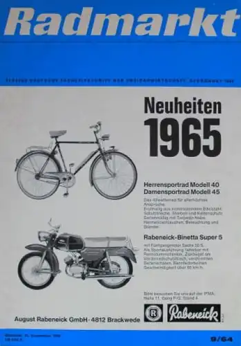 "Radmarkt - Fachzeitschrift der Zweiradwirtschaft" Zweirad-Zeitschrift 1964 (6582)