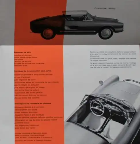 Enzmann Volkswagen 506 Cabriolet Spider Modellprogramm 1956 Automobilprospekt (6636)