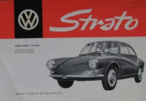 Volkswagen Strato Coupe Sport Modellprogramm 1959 Automobilprospekt (6637)