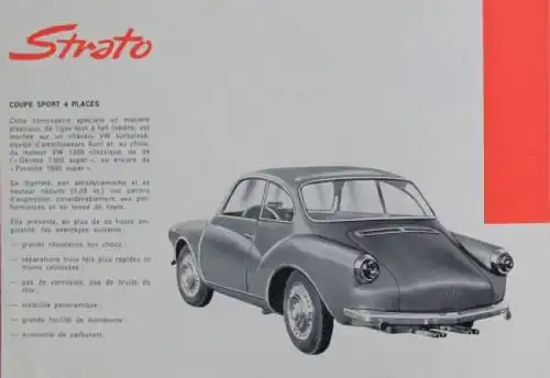 Volkswagen Strato Coupe Sport Modellprogramm 1959 Automobilprospekt (6637)
