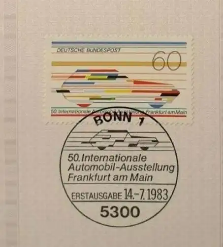 IAA Frankfurt Erstagsblatt 1983 gestempelt 2 Stück (6640)