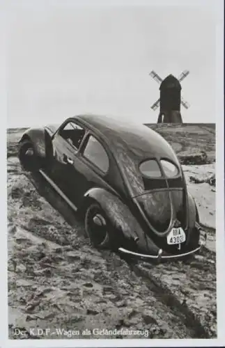 Volkswagen KdF Wagen im Gelände 1939 Werkspostkarte zur IAA Berlin (6646)