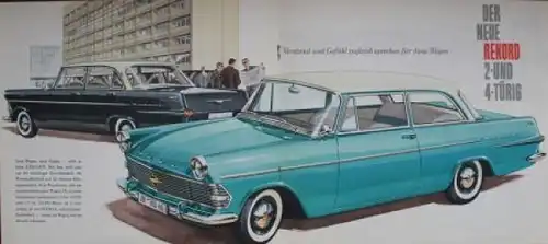 Opel Rekord Modellprogramm 1960 "Zeitbewusst und klassisch schön" Automobilprospekt (0114)