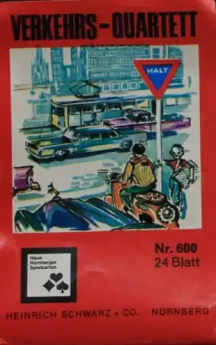 Schwarz Spielkarten "Verkehrs-Quartett" 1963 Kartenspiel (0951)