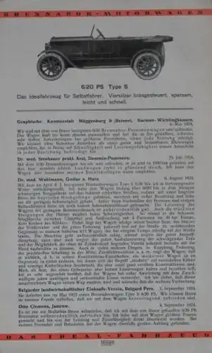 Brennabor Motorwagen Modellprogramm 1924 "Das richtige Urteil" Automobilprospekt (8059)