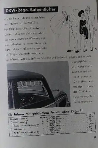 DKW Modellprogramm 1936 "Kundendienstberatung" Automobilprospekt (8758)