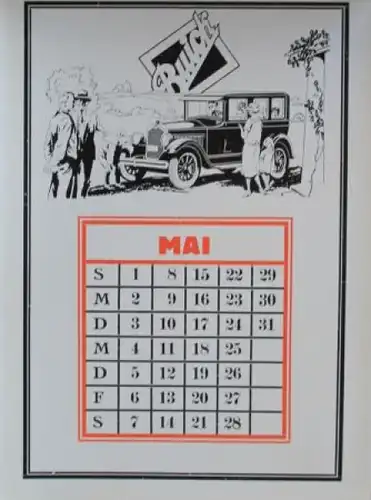 Buick Modellprogramm 1927 Jahreskalender (8147)