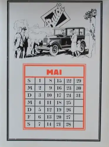 Buick Modellprogramm Jahreskalender 1927 (8147)