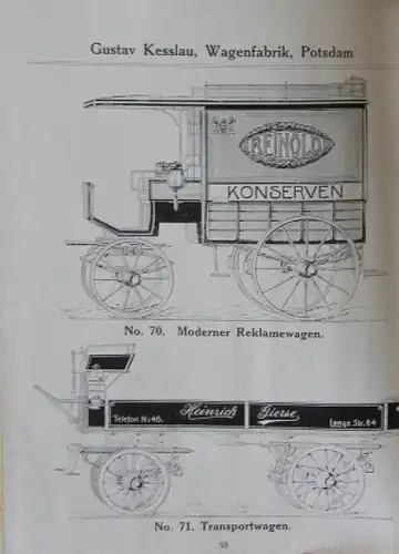 Kesslau Wagenfabrik Modellprogramm 1912 Automobilprospekt (9571)