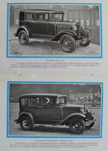 Ford A Modellprogramm 1928 "Pour bien choisir votre voiture" Automobilprospekt (8604)