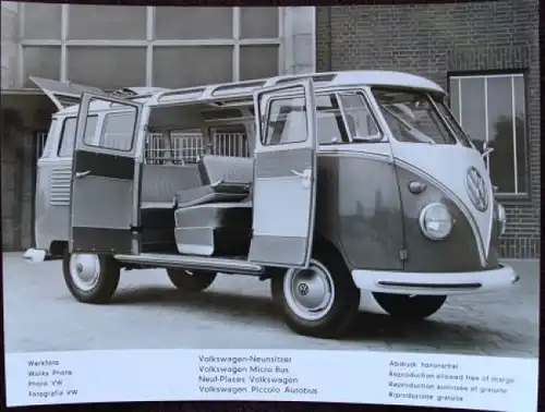 Volkswagen Transporter T1 Sambabus Neunsitzer 1960 Werksfoto (8725)
