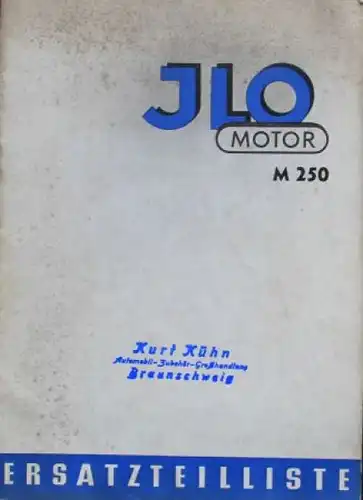 Ilo Motor M 250 Viergang 1953 Ersatzteilliste (9143)