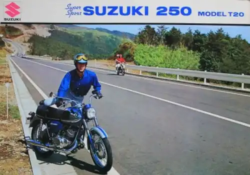 Suzuki 250 Model T20 Modellprogramm 1975 Motorradprospekt (9150)