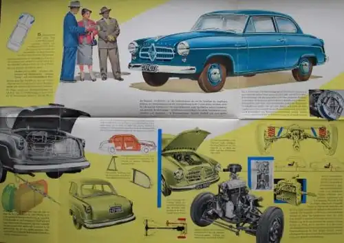 Borgward Isabella Modellprogramm 1955 "Der neue Borgward" Automobilprospekt (9217)