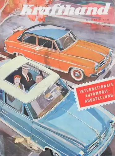 "Krafthand - Internationale Automobilausstellung" Automobil-Zeitschrift 1957 Borgward-Motiv (9229)
