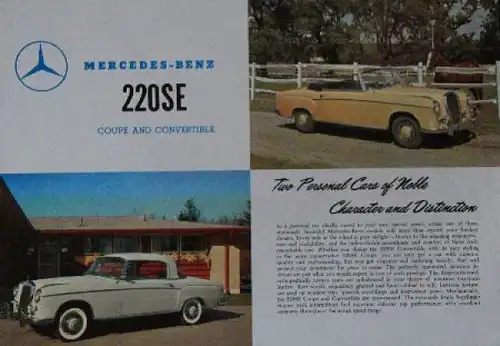 Mercedes-Benz 220 SE Modellprogramm 1958 Automobilprospekt (8839)