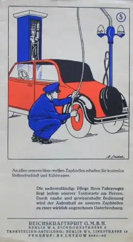 Reichskraftsprit Tankdienst Straßenkarte Berlin 1934 (9263)