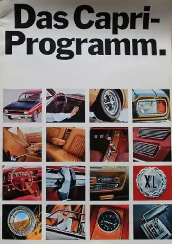 Ford Capri Modellprogramm 1970 Automobilprospekt (9279)