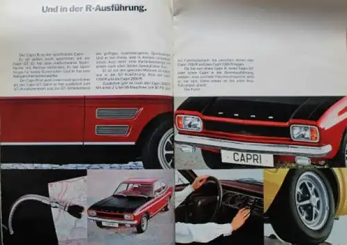 Ford Capri Modellprogramm 1970 Automobilprospekt (9279)