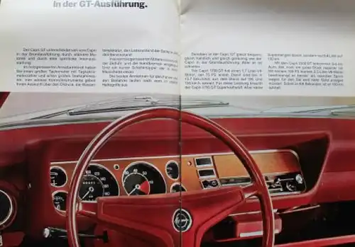Ford Capri Modellprogramm 1970 Automobilprospekt (9279)