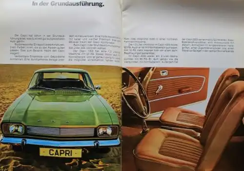 Ford Capri Modellprogramm 1970 Automobilprospekt (9279)