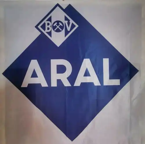BV Aral Tankstellen-Flagge mit Logo 1960 Textil (4413)