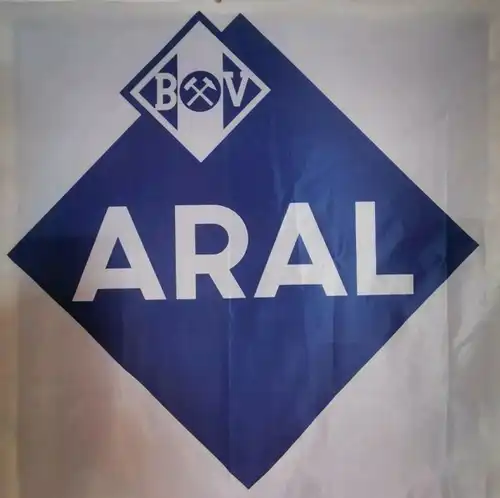 BV Aral Tankstellenflagge mit Logo 1960 Textil (4413)