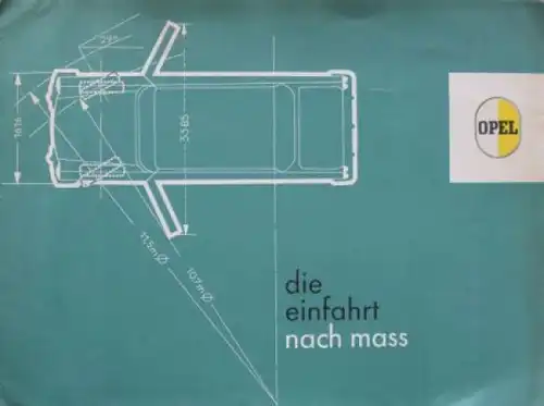 Opel Modellprogramm 1958 "Die Einfahrt nach Maß" ArchitektenMappe Fahrzeugzeichnungen (6081)