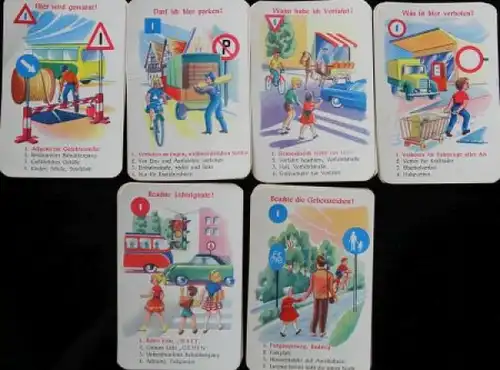 Schwager & Steinlein Spielkarten "Wer hat Vorfahrt?" 1951 Verkehrs-Quartett (5120)