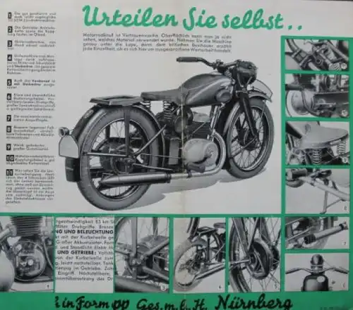 Zündapp DB 200 Modellprogramm 1936 Motorradprospekt (1187)