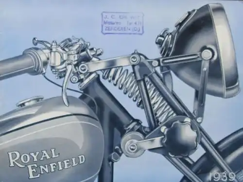 Royal Enfield Modellprogramm 1939 Motorradprospekt (7087)