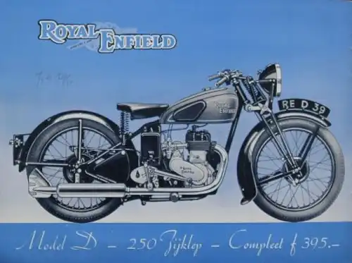 Royal Enfield Modellprogramm 1939 Motorradprospekt (7087)