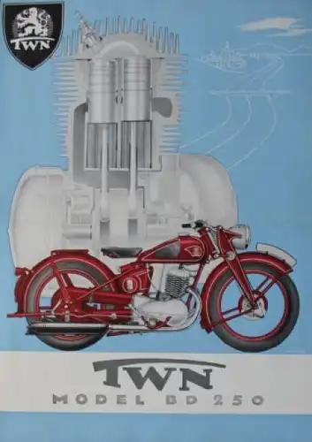 TWN Triumph Model BD 250 Modellprogramm 1936 Motorradprospekt (3109)