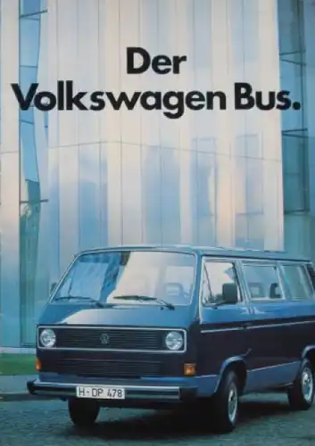 Volkswagen T3 Transporter Modellprogramm 1983 "Der VW Bus" Automobilprospekt (3295)