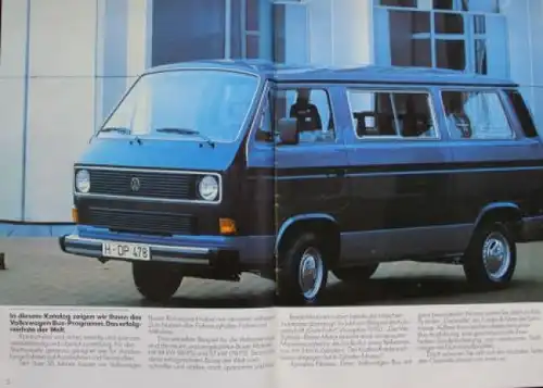 Volkswagen T3 Transporter Modellprogramm 1983 "Der VW Bus" Automobilprospekt (3295)