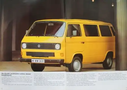 Volkswagen T3 Transporter Modellprogramm 1983 "Der VW Bus" Automobilprospekt (3295)