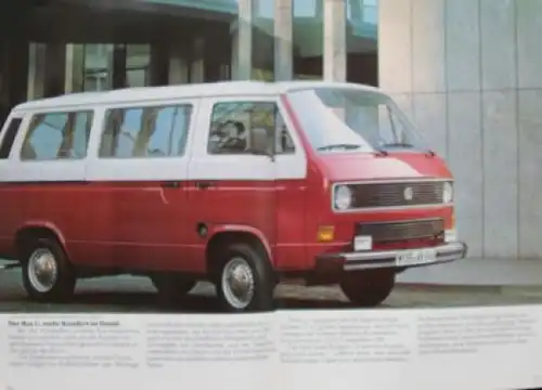 Volkswagen T3 Transporter Modellprogramm 1983 "Der VW Bus" Automobilprospekt (3295)