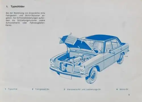 Mercedes-Benz 230 - 250 CE 1970 komplette Fahrzeugmappe mit Betriebsanleitung (1779)
