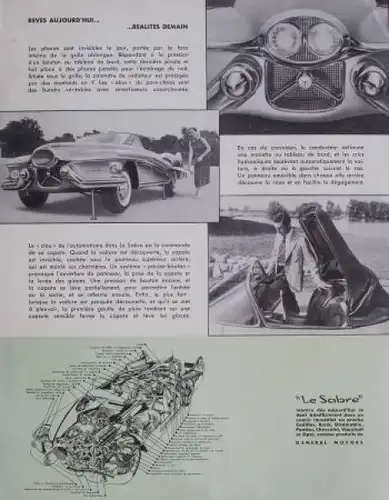 Buick Le Sabre XP-8 Concept Car Modellprogramm 1951 Automobilprospekt (2118)