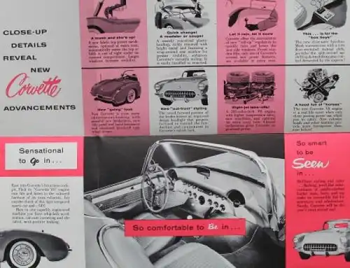 Chevrolet Corvette Modellprogramm 1956 Automobilprospekt (2295)